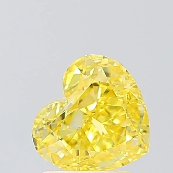 1.24ct HEART Fancy Vivid Yellow VVS2 Coloured Lab diamond