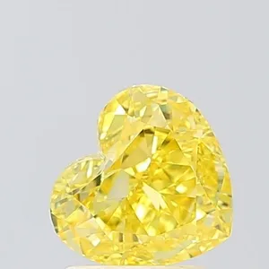 1.24ct HEART Fancy Vivid Yellow VVS2 Coloured Lab diamond