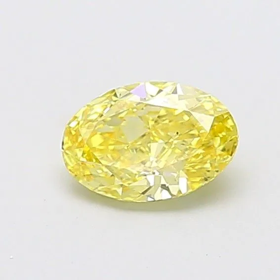 0.90ct OVAL Fancy Intense Yellow VS2 Coloured Lab diamond