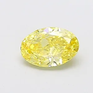 0.9ct OVAL Fancy Intense Yellow VS2 Coloured Lab diamond