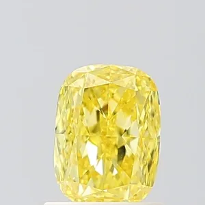 1.01ct CUSHION Fancy Vivid Yellow VVS2 Coloured Lab diamond
