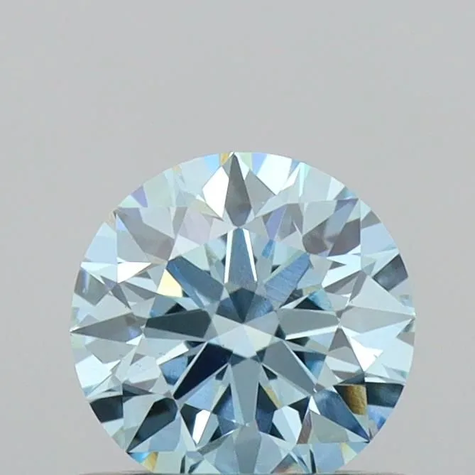 0.54ct ROUND Fancy Vivid Blue VS1 Coloured Lab diamond