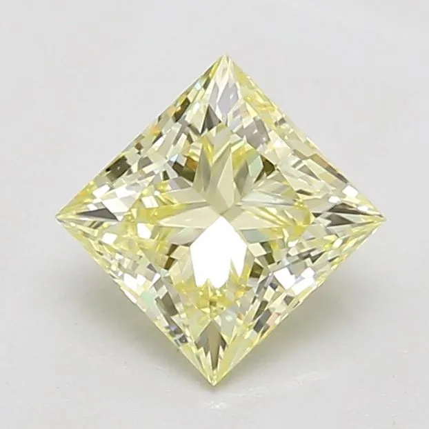 1.00ct PRINCESS Fancy Yellow VS1 Coloured Lab diamond