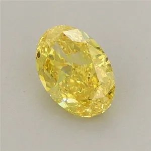 0.68ct OVAL Fancy Vivid Yellow VS1 Coloured Lab diamond