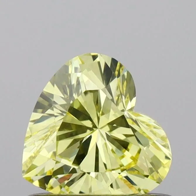 0.56ct HEART Fancy Vivid Yellow VVS2 Coloured Lab diamond