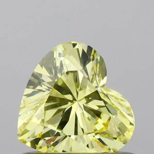 0.56ct HEART Fancy Vivid Yellow VVS2 Coloured Lab diamond