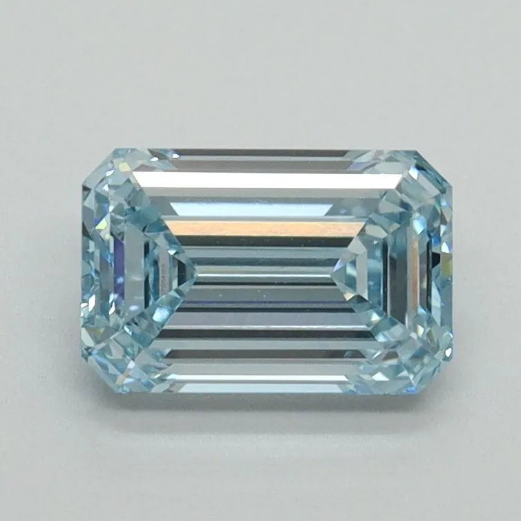 1.09ct EMERALD Fancy Intense Blue VVS2 Coloured Lab diamond