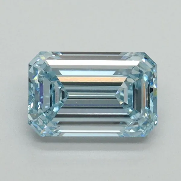 1.09ct EMERALD Fancy Intense Blue VVS2 Coloured Lab diamond