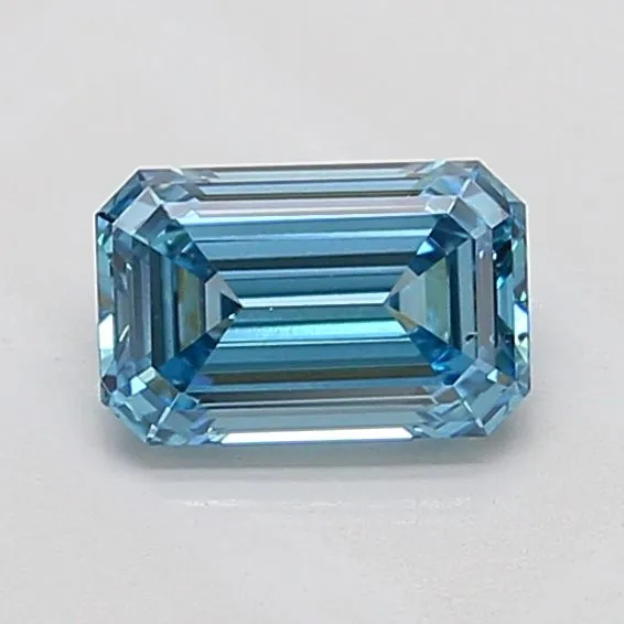 1.01ct EMERALD Fancy Vivid Blue VS2 Coloured Lab diamond