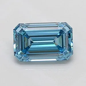1.01ct EMERALD Fancy Vivid Blue VS2 Coloured Lab diamond