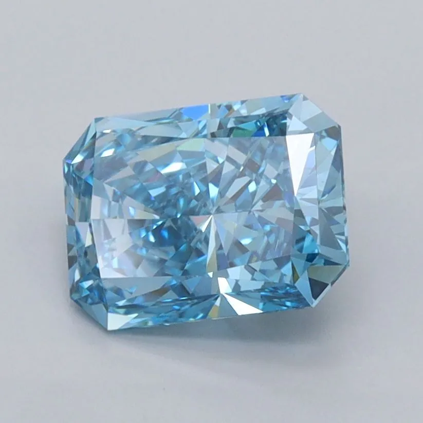 1.47ct RADIANT Fancy Vivid Blue VS1 Coloured Lab diamond