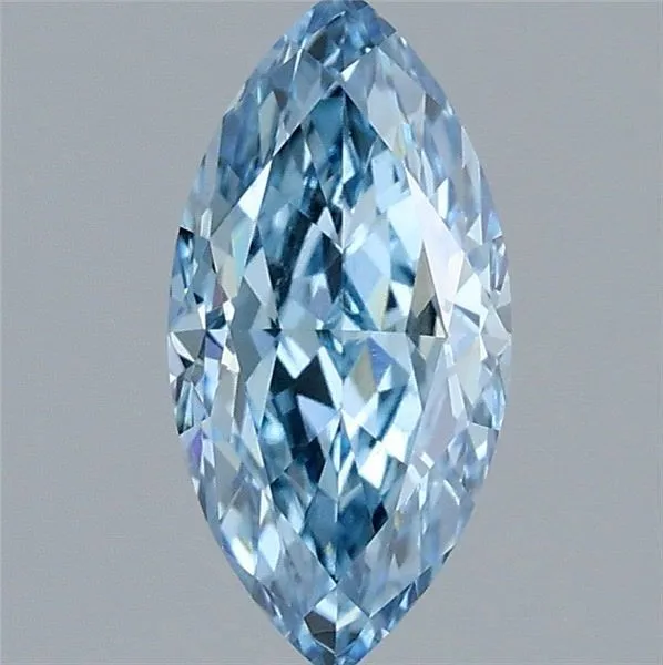 1.19ct MARQUISE Fancy Vivid Blue VVS2 Coloured Lab diamond