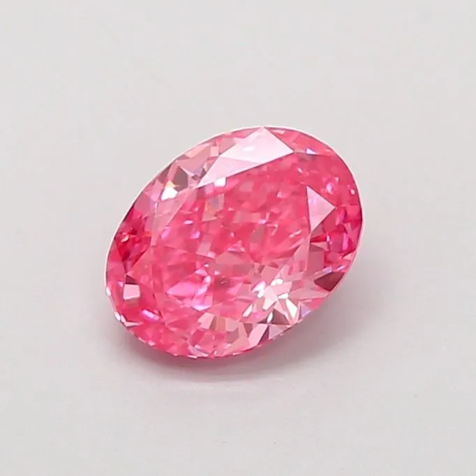 0.91ct OVAL Fancy Vivid Pink VVS2 Coloured Lab diamond