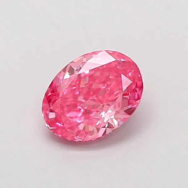 0.91ct OVAL Fancy Vivid Pink VVS2 Coloured Lab diamond
