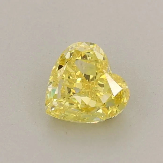 0.54ct HEART Fancy Vivid Yellow VVS2 Coloured Lab diamond