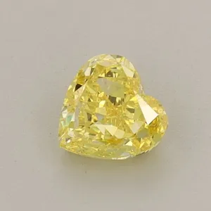 0.54ct HEART Fancy Vivid Yellow VVS2 Coloured Lab diamond