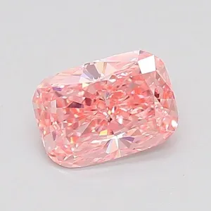 0.73ct CUSHION Fancy Vivid Pink VS1 Coloured Lab diamond