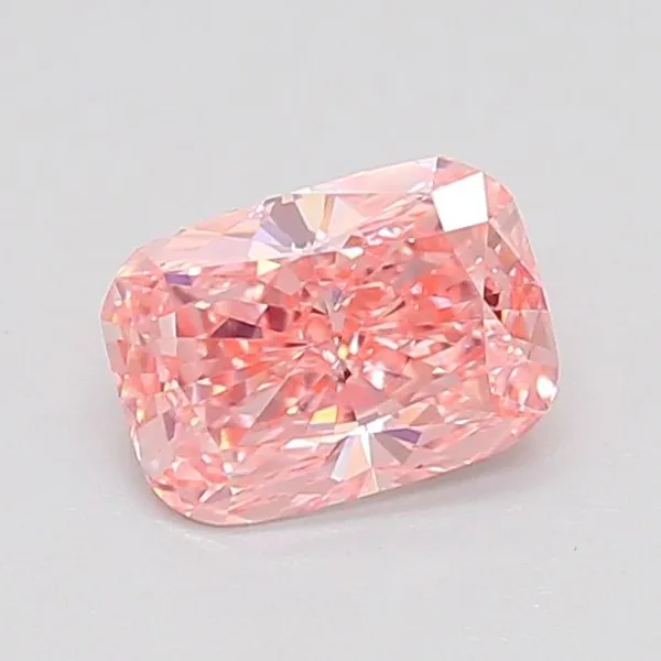 0.73ct CUSHION Fancy Vivid Pink VS1 Coloured Lab diamond