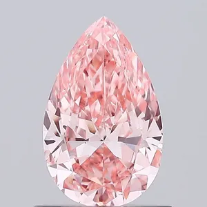0.76ct PEAR Fancy Vivid Pink VS1 Coloured Lab diamond