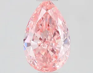 0.88ct PEAR Fancy Vivid Pink VVS2 Coloured Lab diamond