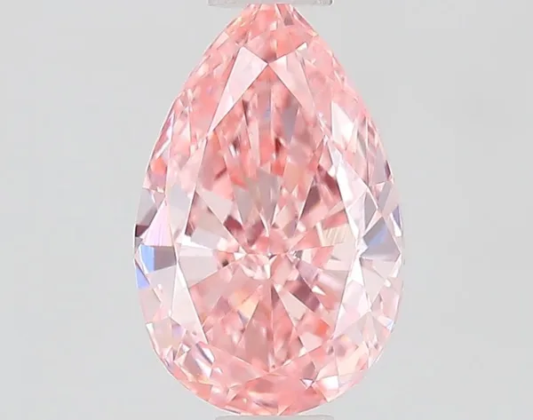0.88ct PEAR Fancy Vivid Pink VVS2 Coloured Lab diamond