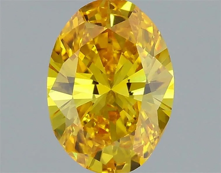0.50ct OVAL Fancy Vivid Yellow VS1 Coloured Lab diamond