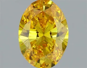 0.5ct OVAL Fancy Vivid Yellow VS1 Coloured Lab diamond