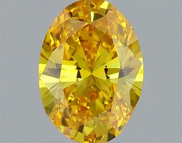 0.5ct OVAL Fancy Vivid Yellow VS1 Coloured Lab diamond