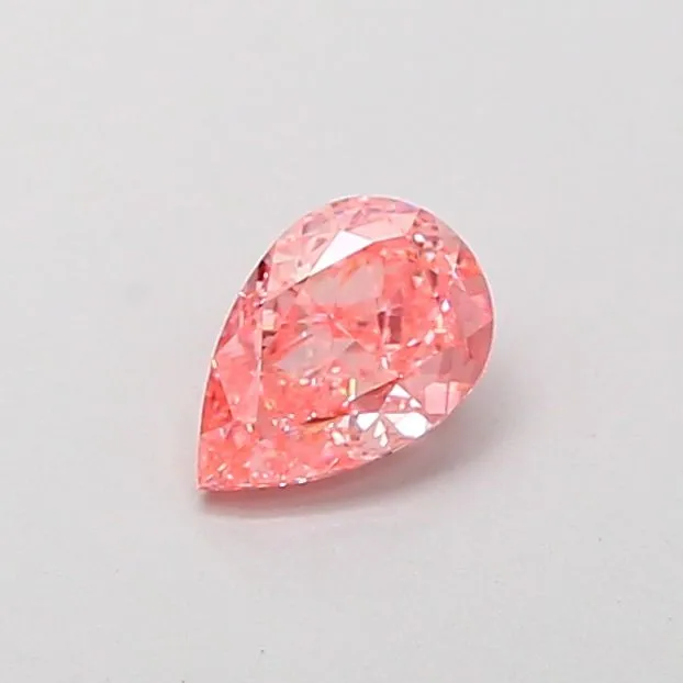 0.53ct PEAR Fancy Vivid Pink VVS2 Coloured Lab diamond