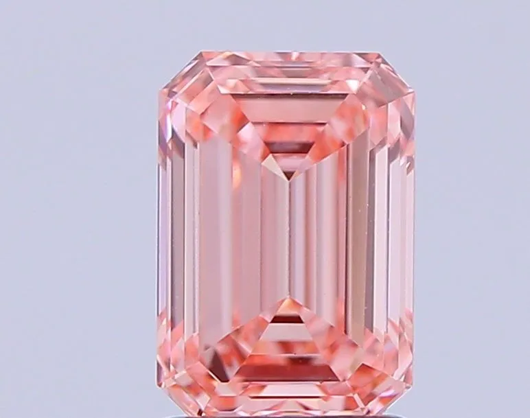 1.53ct EMERALD Fancy Vivid Pink VS1 Coloured Lab diamond