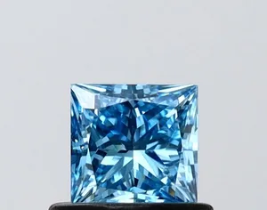 0.58ct PRINCESS Fancy Vivid Blue VS1 Coloured Lab diamond