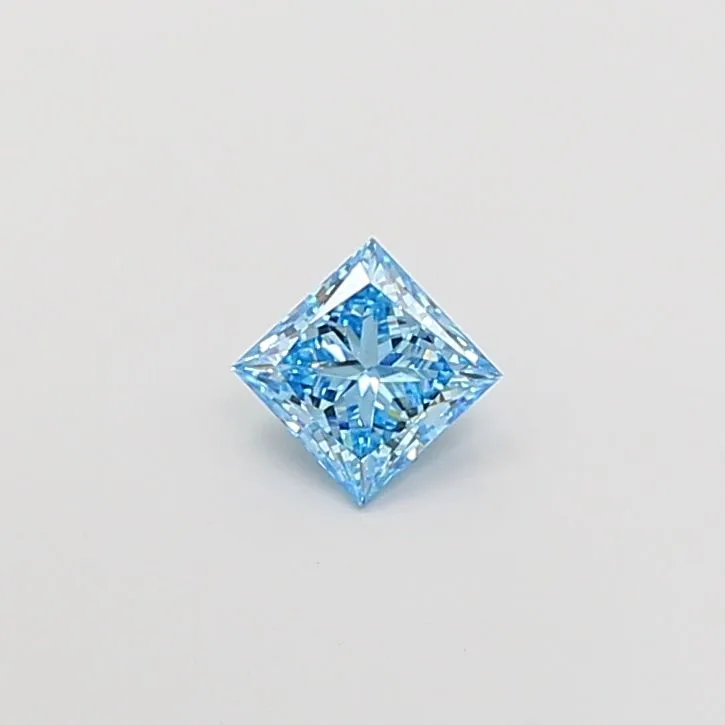 0.97ct PRINCESS Fancy Vivid Blue VVS2 Coloured Lab diamond