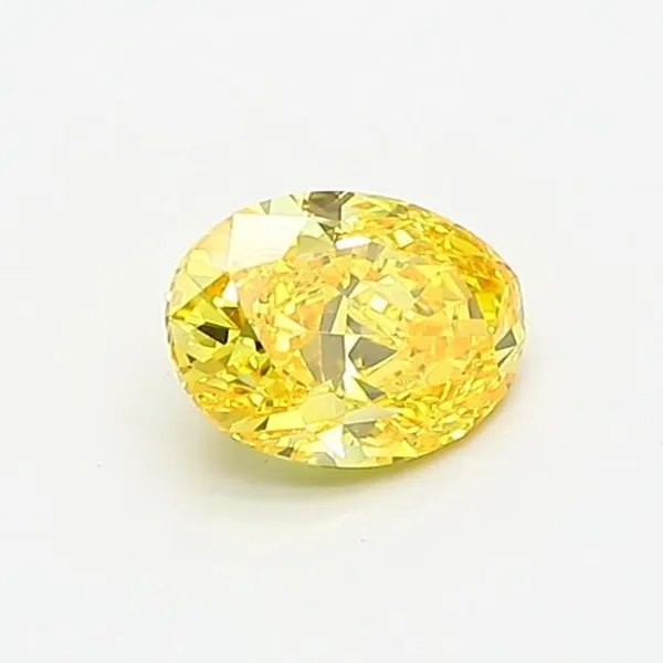 0.61ct OVAL Fancy Vivid Yellow VVS1 Coloured Lab diamond