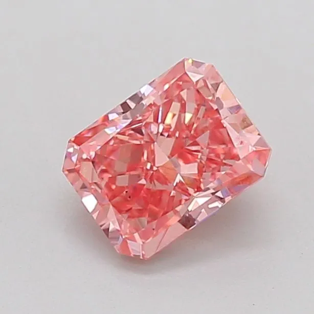 0.91ct RADIANT Fancy Vivid Pink VS1 Coloured Lab diamond