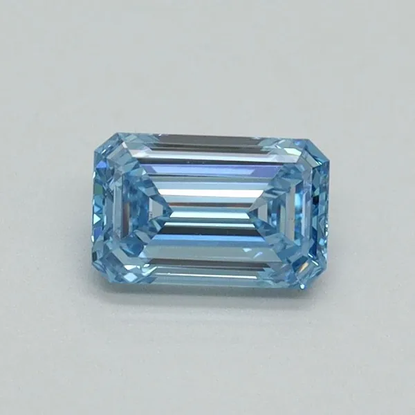 0.5ct EMERALD Fancy Intense Blue VVS2 Coloured Lab diamond