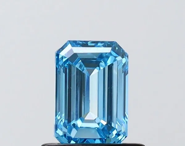 0.73ct EMERALD Fancy Vivid Blue VS1 Coloured Lab diamond