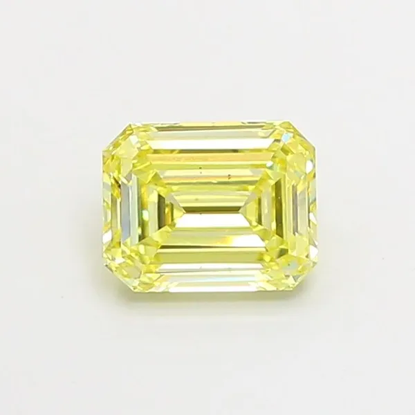 0.84ct EMERALD Fancy Intense Yellow VS2 Coloured Lab diamond