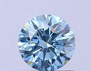 0.96ct ROUND Fancy Vivid Blue SI2 Coloured Lab diamond