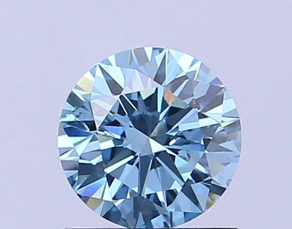 0.96ct ROUND Fancy Vivid Blue SI2 Coloured Lab diamond