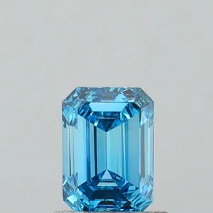 0.94ct EMERALD Fancy Vivid Blue VS1 Coloured Lab diamond