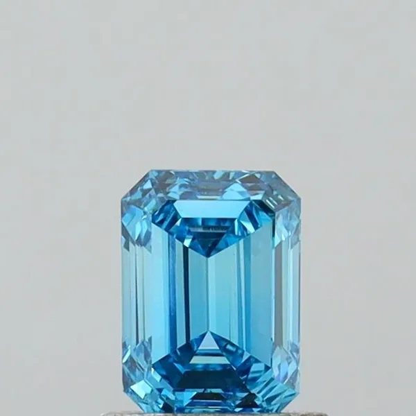 0.94ct EMERALD Fancy Vivid Blue VS1 Coloured Lab diamond