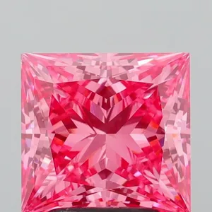 3ct PRINCESS Fancy Vivid Pink VS2 Coloured Lab diamond