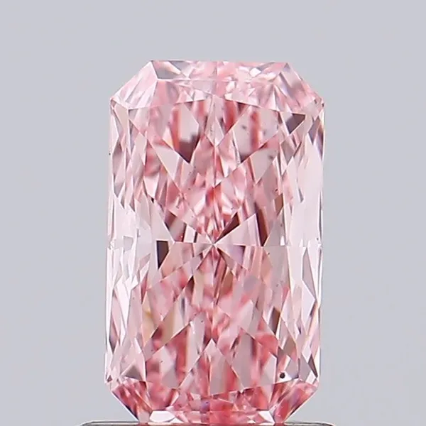 0.82ct RADIANT Fancy Vivid Pink VS2 Coloured Lab diamond