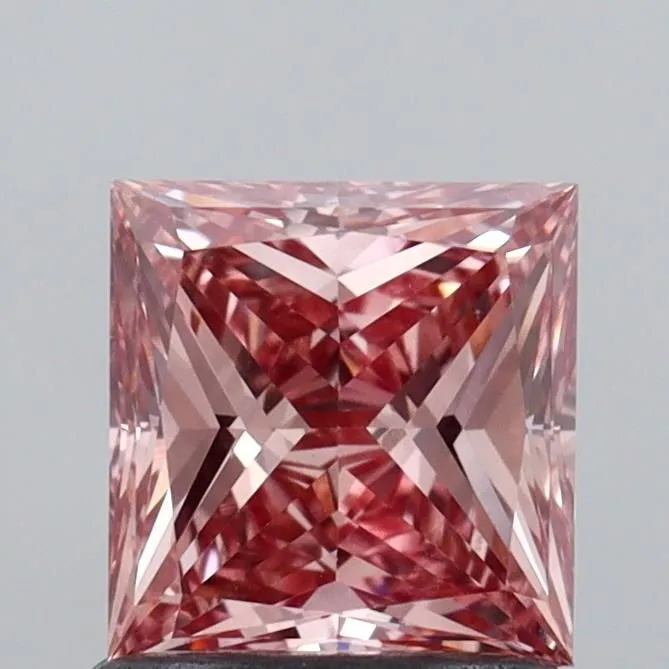 1.01ct PRINCESS Fancy Intense Pink VS1 Coloured Lab diamond