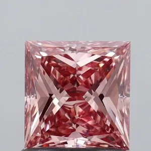 1.01ct PRINCESS Fancy Intense Pink VS1 Coloured Lab diamond