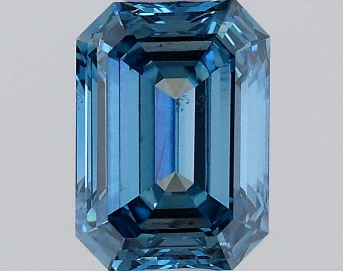 0.57ct EMERALD Fancy Vivid Blue VS2 Coloured Lab diamond