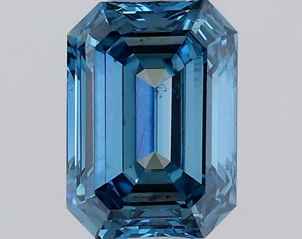 0.57ct EMERALD Fancy Vivid Blue VS2 Coloured Lab diamond