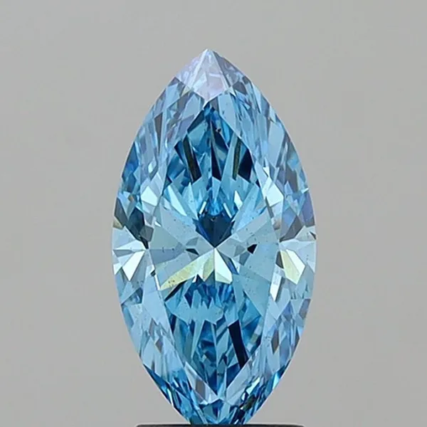 2.05ct MARQUISE Fancy Vivid Blue SI1 Coloured Lab diamond