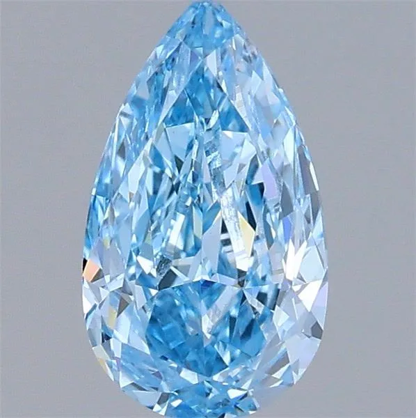 0.87ct PEAR Fancy Vivid Blue VVS2 Coloured Lab diamond