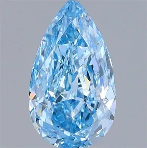 0.87ct PEAR Fancy Vivid Blue VVS2 Coloured Lab diamond
